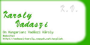karoly vadaszi business card